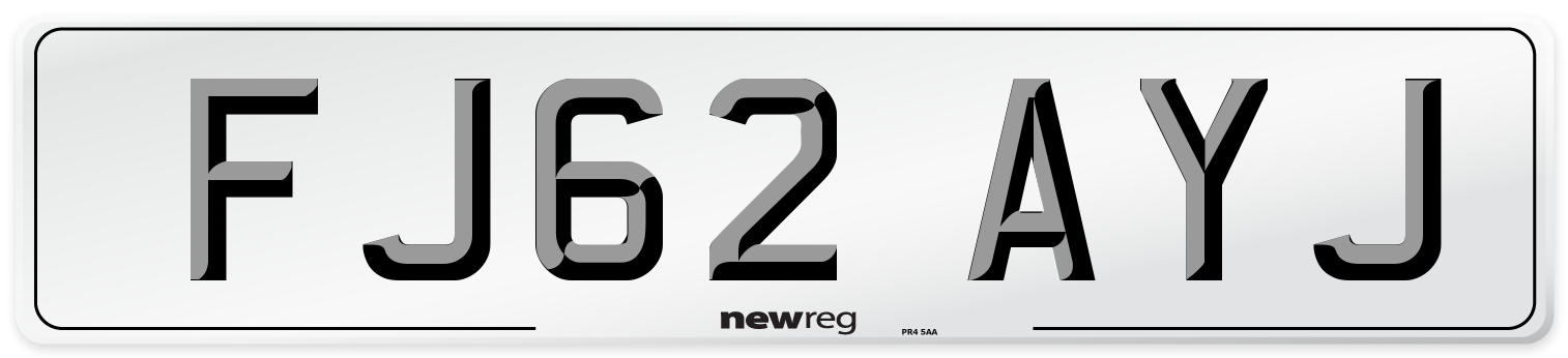 FJ62 AYJ Number Plate from New Reg